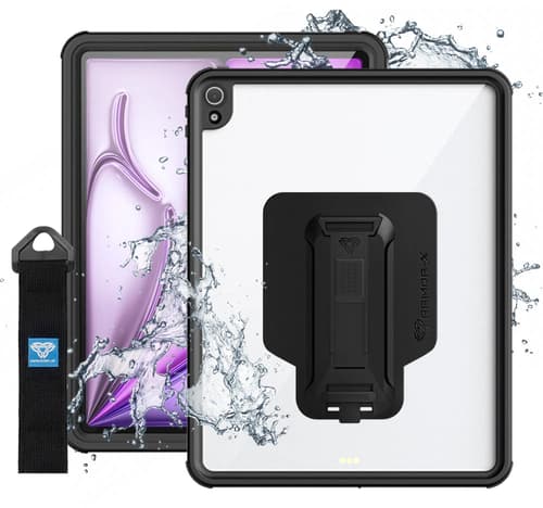 Armor-x Waterproof, Shock & Dust Proof Case With Handstrap & Kickstand Ipad Air 13" (m2), Ipad Air 13" (m3), Ipad Air 13" (m4) Musta