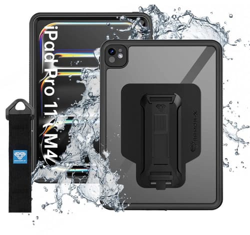 Armor-x Waterproof, Shock & Dust Proof Case With Handstrap & Kickstand Ipad Pro 11 tommer (m4), Ipad Pro 11 tommer (m5) Sort