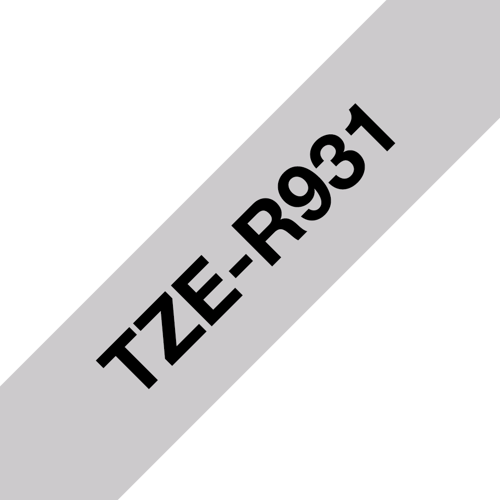 Brother Tape Stof 12mm Tze-r931 Sort/sølv Satin billede