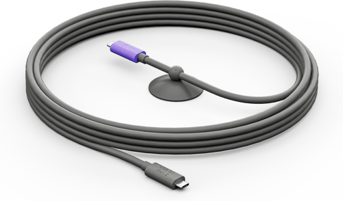 Logitech Cable Active Usb-c Ww-9006 - Meetup 2 Graphite 5m. Usb-c Usb-c Grafit, Violet billede