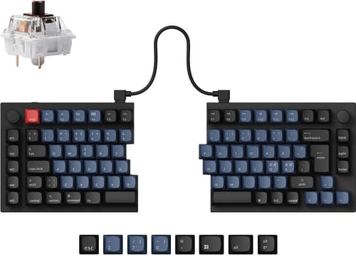 Keychron Q11 Split 75% Knob QMK/VIA - Keychron K Pro Brown - Ergonomisk tastatur - Nordisk - Sort