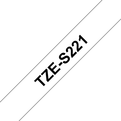 Brother Tape 9mm Tze-s221 Sort/hvid Ekstra St�rk
