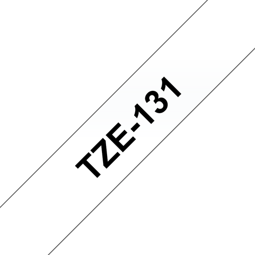 Brother Tape 12mm Tze-131 Musta/läpinäkyvä