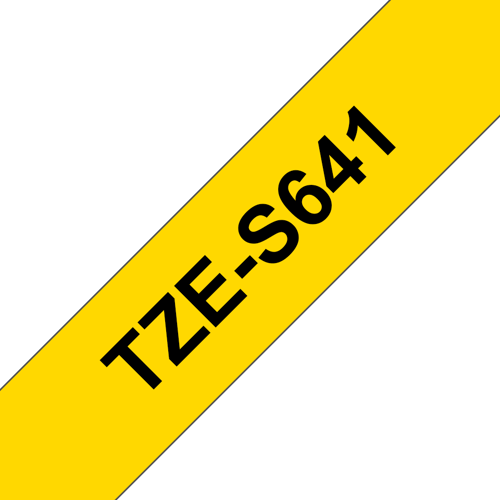 Brother Tape 18mm Tze-s641 Svart/gul Extra Stark