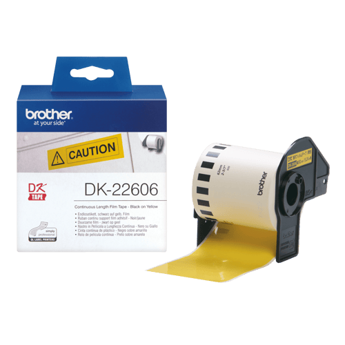 Brother Tape Plast 62mm X 15.24m Sort/gul