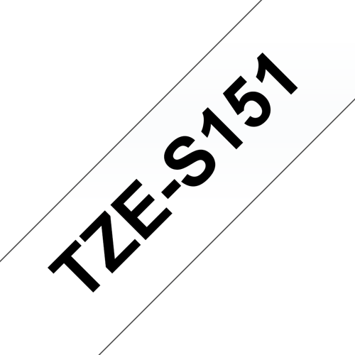 Brother Tape 24mm Tze-s151 Sort/gennemsigtig Ekstra Stærk