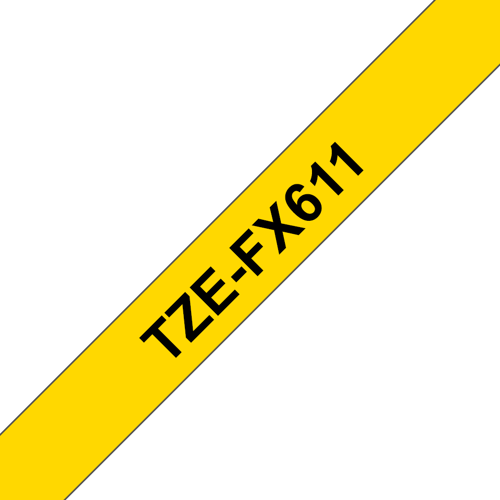 Brother Tape 6mm Tze-fx611 Sort/gul Fleksibel billede