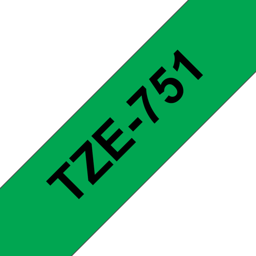 Brother Tape 24mm Tze-751 Sort/grøn billede