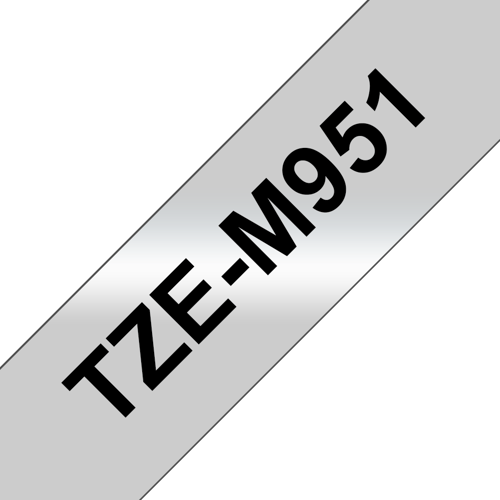Brother Tape 24mm Tze-m951 Sort/sølv