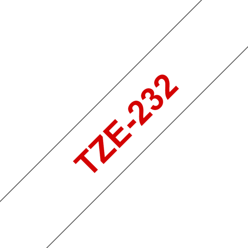 Brother Tape 12mm Tze-232 Rød/hvid