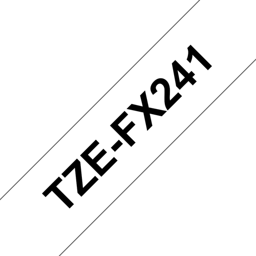 Brother Tape 18mm Tze-fx241 Sort/hvid Fleksibel