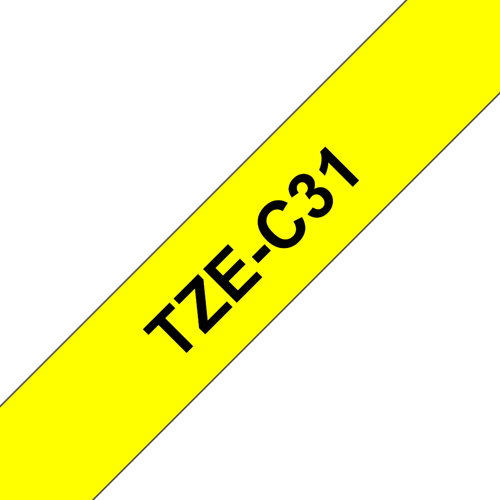 Brother Tape 12mm Tze-c31 Sort/neon Gul