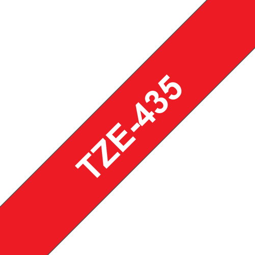 Brother Tape 12mm Tze-435 Hvid/rød