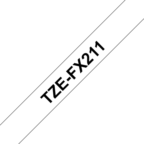 Brother Tape 6mm Tze-fx211 Sort/hvid Fleksibel