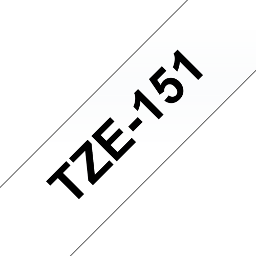Brother Tape 24mm Tze-151 Sort/gennemsigtig