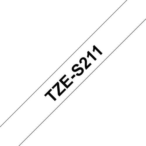Brother Tape 6mm Tze-s211 Sort/hvid Ekstra Stærk
