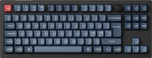 Keychron V3 MAX QMK/VIA Wireless RGB Hot Swap Jupiter Brown - Carbon Black - Tastatur - Uden Numpad - Nordisk - Sort