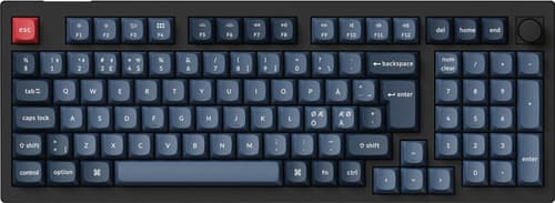 Keychron V5 MAX QMK/VIA Wireless RGB Hot Swap Jupiter Brown - Carbon Black - Gaming Tastatur - Nordisk - Sort
