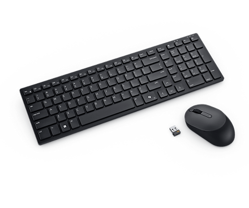 Dell Km555 - Keyboard And Mouse - Us Trådløs Us International billede