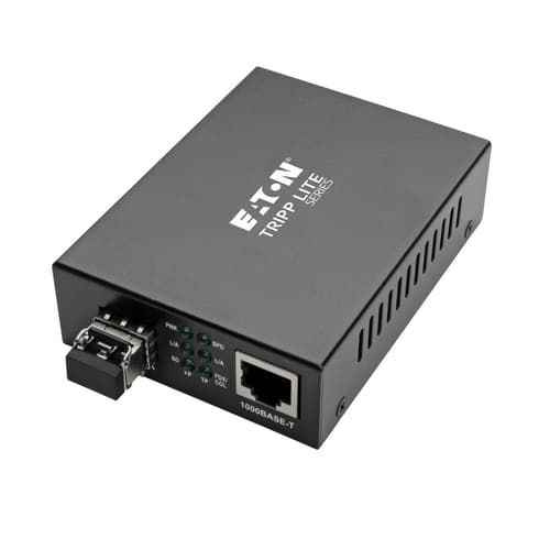 Eaton Series Gigabit Multimode Fiber to Ethernet Media Converter 10/100/1000 LC International Power Supply 850 nm 550 m (1.804 ft.)