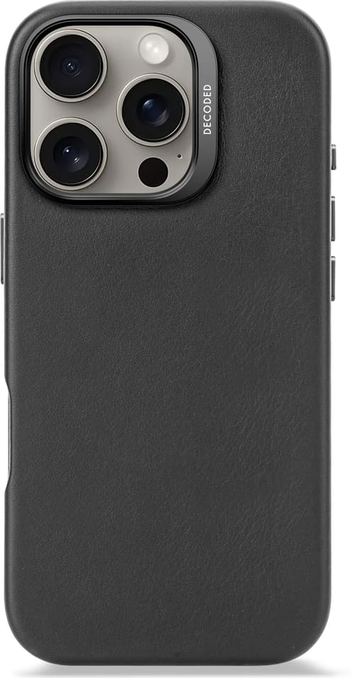 Decoded Leather Backcover Iphone 16 Pro Svart