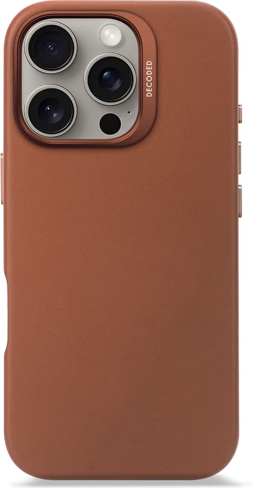 Decoded Leather Backcover Iphone 16 Pro Solbrun