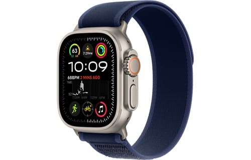 Apple Watch Ultra 2 GPS Cellular 49mm Natural Titanium Case with Blue Trail Loop M L MX4L3NF A Dustin