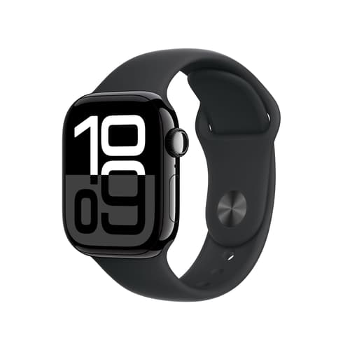 Apple Watch Series 10 GPS 42mm Jet Black Aluminium Case with Black Sport Band S M MWWE3QF A Dustin