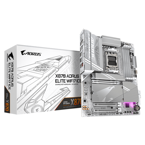Gigabyte X870 Aorus Elite Wifi7 Ice Am5 Atx Bundkort billede