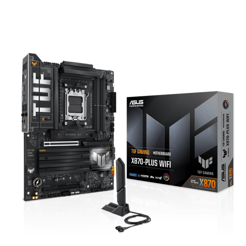 ASUS TUF GAMING X870-PLUS WIFI Moderkort - AMD X870 - AMD AM5 socket - DDR5 RAM - ATX