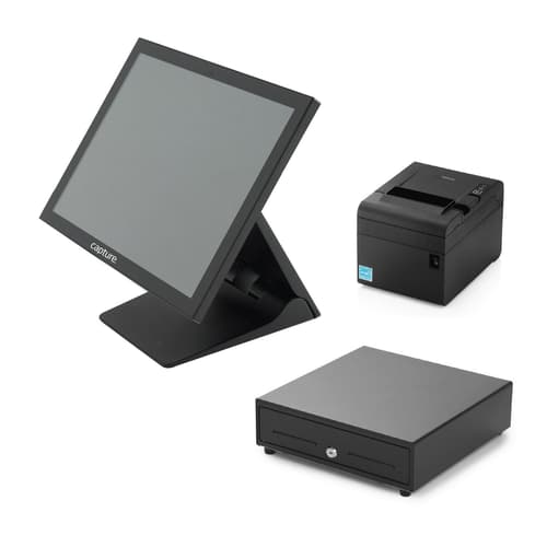 Capture Stingray 15" Pos-system J6412 8/256gb Win10 Iot + Kvittoskrivare + Kassalåda