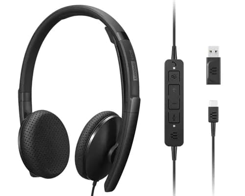 Lenovo Wired Voip Headset Stereo Usb-c Cb, Ce, Fcc, Ices, Rcm, Kcc Musta