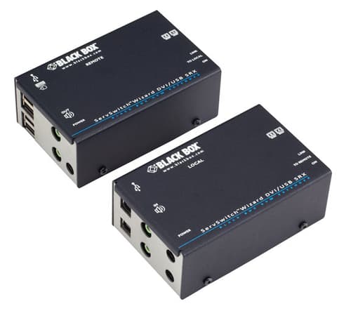 Black Box Kvm Extender Over Catx - Dual Dvi Audio Usb 2.0