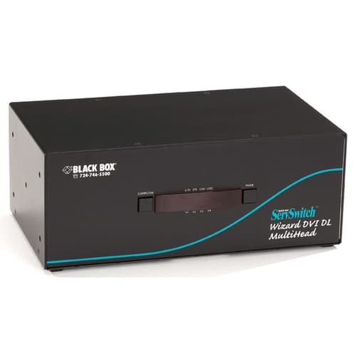 Black Box Kvm Switch - Dual Dvi-d Dl Audio Usb 2.0 4-port