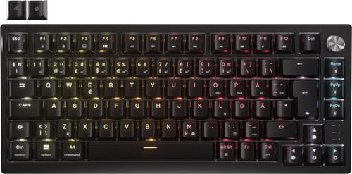 CORSAIR K65 PLUS Wireless - Tastatur - 75% - compact - backlit - trådløs - QWERTY - Nordisk - tastkontakt: CORSAIR MLX Red