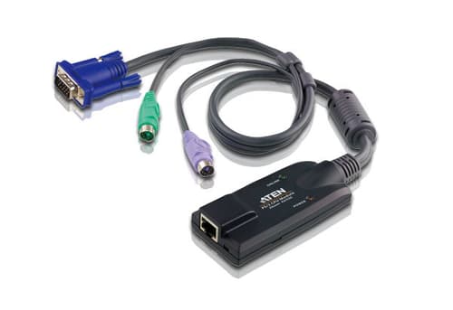 ATEN KA7520 - Adapter til tastatur/ video / mus (KVM) - RJ-45 (hun) til PS/2, HD-15 (VGA) (han) - for ALTUSEN KH1508, KH1516, KH2508, KH2516  ATEN KH1508, KH1516, KL1508  KVM over IP KH1508