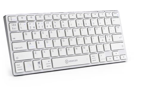 Voxicon Bt400 Trådløst Tastatur – Bluetooth, Pc/mac, Kompakt, Hvid Trådløs Nordisk