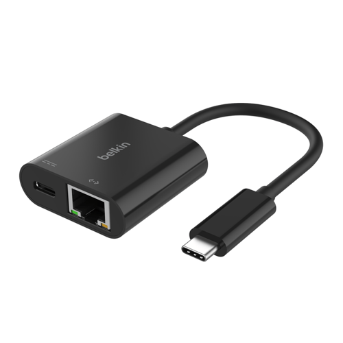 Belkin Usb-c To Ethernet + Charge Adapter 100w Usb-c 3.2 Gen 1 (3.1 Gen 1)