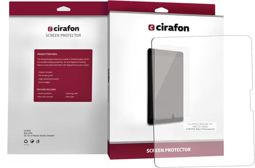 Cirafon Glass Plus - Førsteklasses Skærmbeskyttelse Ipad Air 13 tommer (m2), Ipad Air 13 tommer (m3), Ipad Pro 13 tommer (m4), Ipad Pro 13 tommer (m5)