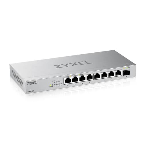 Alternativ bild 0 för Zyxel XMG-100 Series XMG-108 - Switch - ohanterad - ohanterad - 8 x 100/1000/2.5G + 1 x Gigabit SFP / 10 Gigabit SFP+ - skrivbordsmodell, väggmonterbar