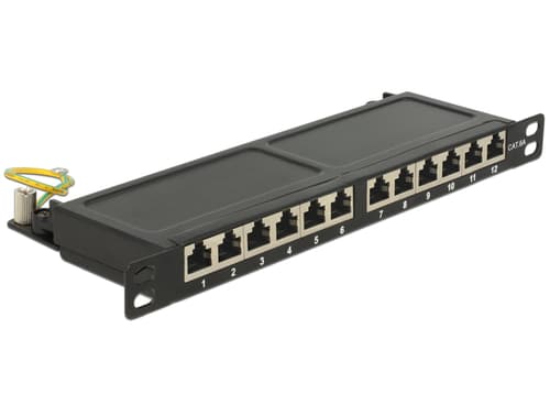 Delock Patchpanel Musta Cat 6a 0.5u