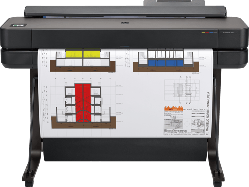 HP DesignJet T650 - 36 stor-format printer - farve - blækprinter - A0, ANSI D, Rulle (91,4 cm x 45,7 m) - 2400 x 1200 dpi - op til 0.42 min./side (mono) / op til 0.42 min./side (farve) - kapacitet: 1 rulle - Gigabit LAN, USB 2.0, Wi-Fi(n) - skærer