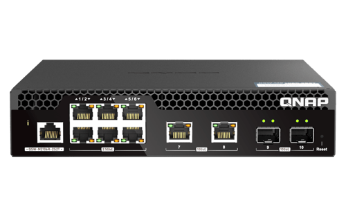 Qnap Qsw-m2106r-2s2t Netværksswitch Administreret L2 10g Ethernet (100/1000/10000) 1u Sort billede
