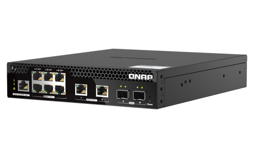 Qnap Qsw-m2106pr-2s2t Netværksswitch Administreret L2 10g Ethernet (100/1000/10000) Strøm Over Ethernet (poe) 1u Sort
