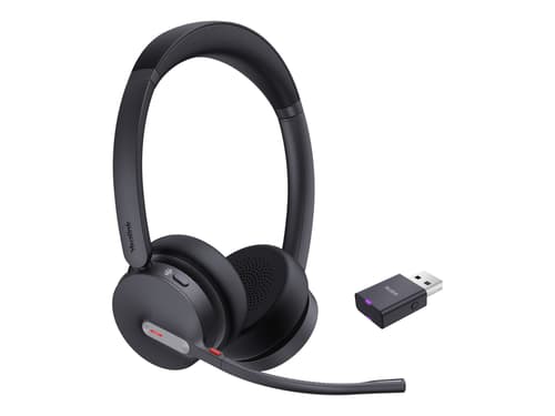 Yealink Wh64 Hybrid Dual Teams Headset Trådlös Huvudband Kontor/callcenter Micro-usb Bluetooth Svart Usb-a Microsoft Teams Svart