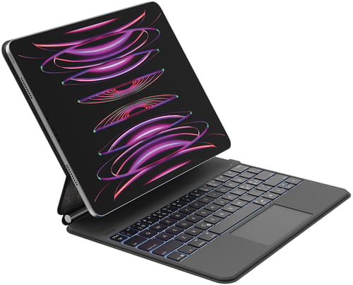 Belkin Connect Pro - Tastatur og folio-kasse (beskyttende etui) - med magnetisk stander - med trackpad - bagbelyst - trådløs - Bluetooth - for Apple 13-inch iPad Pro (M4)
