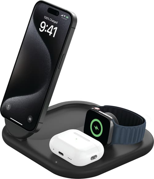 Belkin Magnetic 3-in-1 Stand Qi2 1.5m Musta