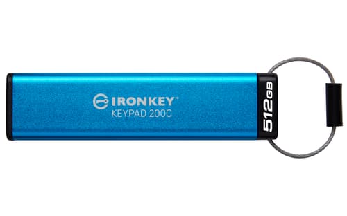 Kingston IronKey Keypad 200C 512GB USB 3.2 Gen 1 USB stick Blå