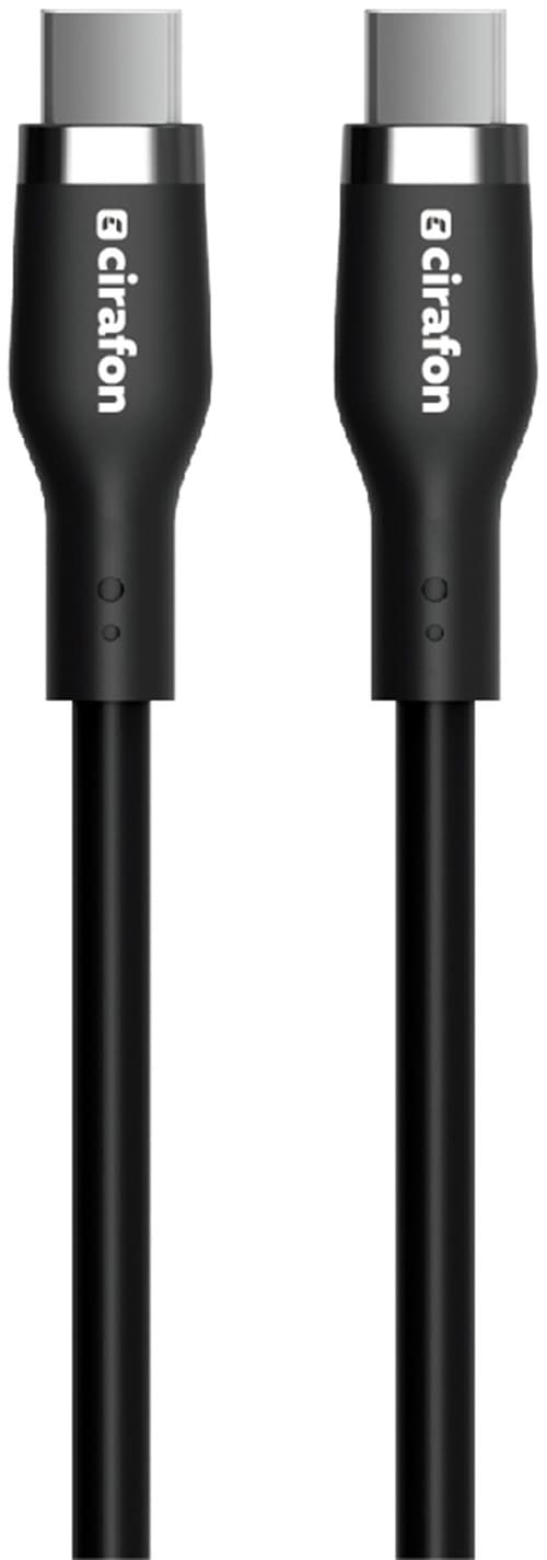 Cirafon Sync/charge Silicon Cable Cm To Cm 3.0m - Black 3m Usb-c Usb-c Musta