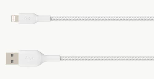 Belkin Lightning To Usb-a Cable Braided 1m Valkoinen